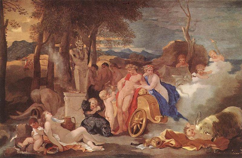 Sebastien Bourdon Bacchus and Ceres with Nymphs and Satyrs China oil painting art